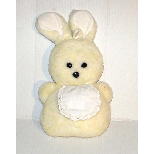 Peluche Lapin Musical Jaune Tiamo - Ancien Doudou Lapin Vc 27 Cm