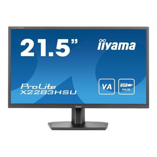 iiyama ProLite X2283HSU-B1 - Écran LED - 22" (21.5" visualisable) - 1920 x 1080 Full HD (1080p) @ 75 Hz - VA - 250 cd/m² - 3000:1 - 1 ms - HDMI, DisplayPort - haut-parleurs - noir mat