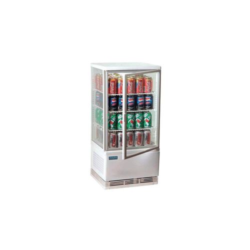 Vitrine positive ventilée 68 Litres 4 niveaux, en ABS blanc, 180 W, 220 V - MONO