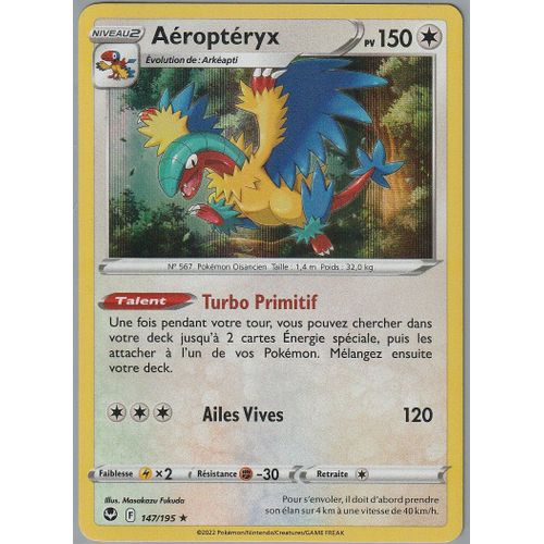 Carte Pokemon - Aeropteryx - 147/195 - Holo-Rare - Eb12 Tempete Argentee -