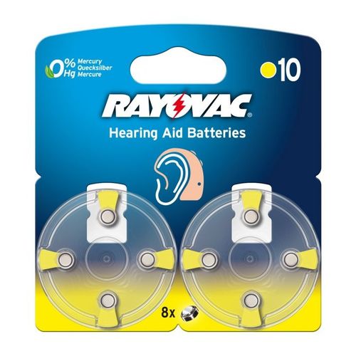 Pack de 8 piles auditives 10 rayovac PR70