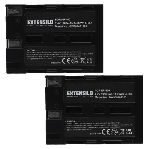 EXTENSILO 2x Batteries remplacement pour Sigma BP-21 pour appareil photo, reflex numérique (1900mAh, 7,4V, Li-ion)