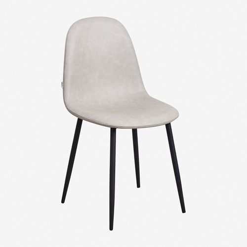 Pack De 2 Chaises De Salle À Manger En Similicuir Glamm Noir Gris Taupe Clair