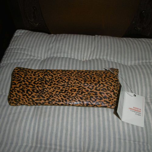 Trousse Fourre Tout Cuir Facon Leopard Elba