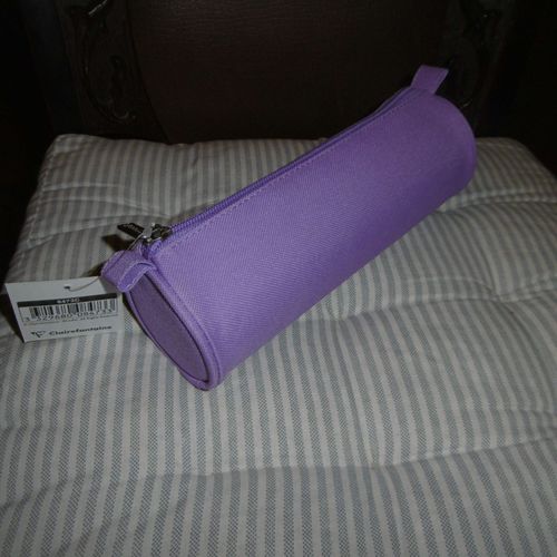 Trousse Fourre Tout Rond Uni Violet Clairefontaine 22x7cm