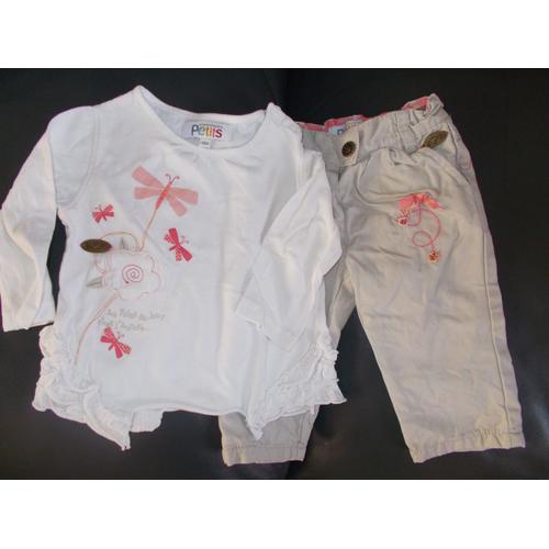 Ensemble Bébé Fille Pantalon + Haut "La Compagnie Des Petits" Taille 6 Mois Idée Cadeau