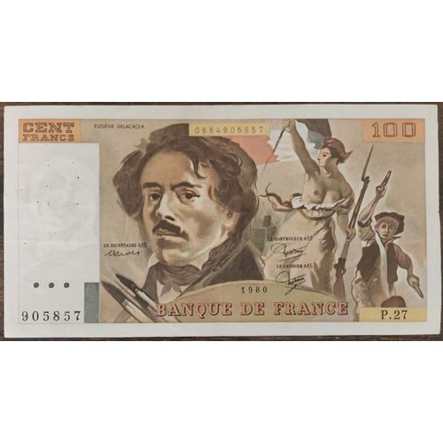 Billet 100 Francs Eugène Delacroix 1980 France P.27 905857