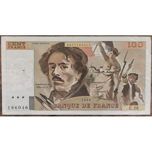 Billet 100 Francs Eugène Delacroix 1980 France C.28