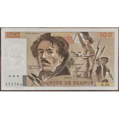 Billet 100 Francs Eugène Delacroix 1980 France H.28