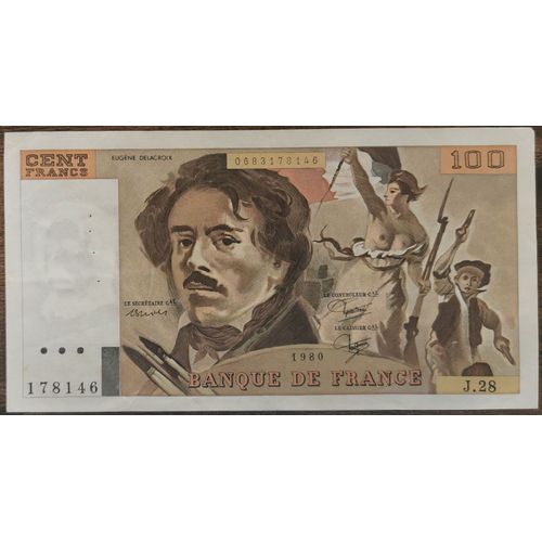 Billet 100 Francs Eugène Delacroix 1980 France J.28