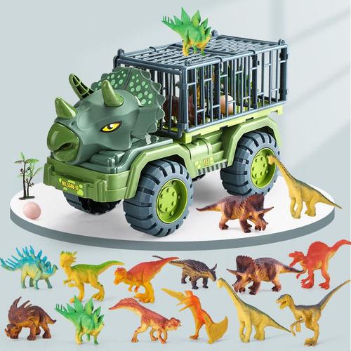 Camion de Dinosaure,Dino Jouet Camion de Transporteur avec Figurine de  Dinosaure,Dinosaure Cadeaux pour Enfants Garçons Filles 3 4 5 6 Ans