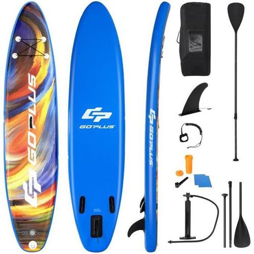 Stand Up Paddle Gonflable - Costway - 320x76x15cm - Pvc - Pagaie Alliage Aluminium - Aileron Amovible