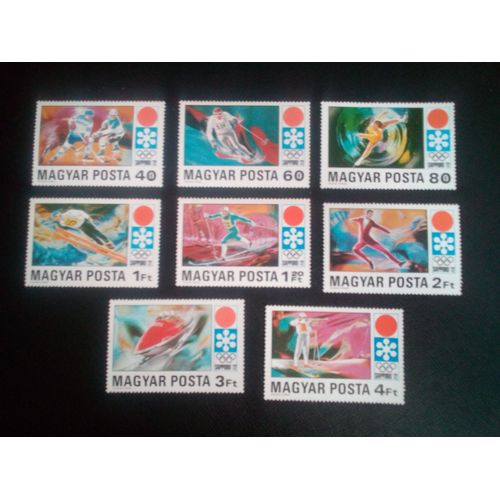 Timbre Hongrie Y T 2200 A 2207 Série: Jeux Olympiques D'hiver - Sapporo 1971 ( 021206 )