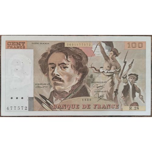 Billet 100 Francs Eugène Delacroix 1980 France R.28
