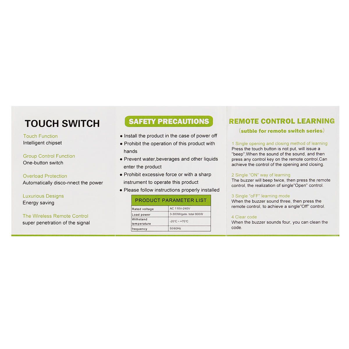 Crystal 1 Way 1 Gang Glass Remote Panel Touch Led Light Swit... - 10