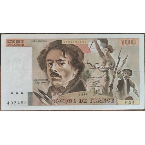 Billet 100 Francs Eugène Delacroix 1980 France V.28 492483