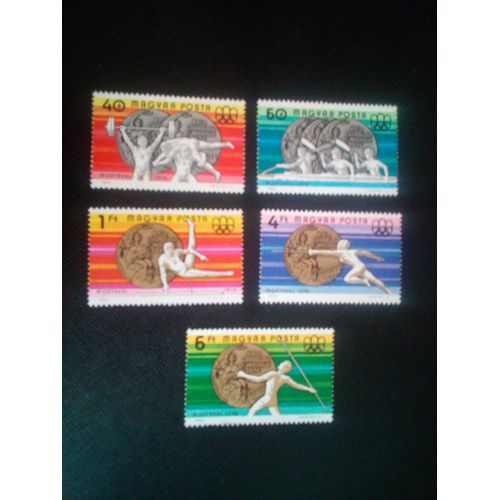 Timbre Hongrie Y T 2531 A 2535 Série: Jeux Olympiques D'été - Montréal (Médailles) 1976 ( 021206 )
