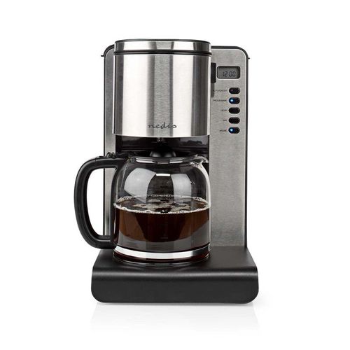 NEDIS Machine à Café 1.5L Ecran LCD Noir Filtre Réutilisable