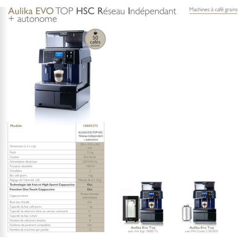 Machine a cafe SAECO aulika evo top
