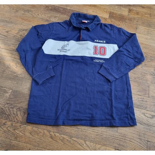 Polo Manches Longue Gar?On Bleu Rugby Taille 12 Ans