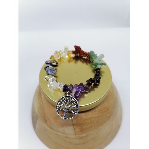 Bracelet 7 Chakras En Pierre Naturelle.