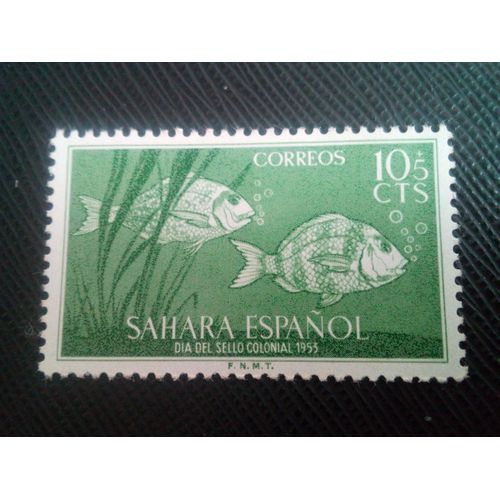 Timbre Sahara Espagnol Y T 96 Brème Zébrée (Diplodus Cervinus) 1953 ( 031206 )