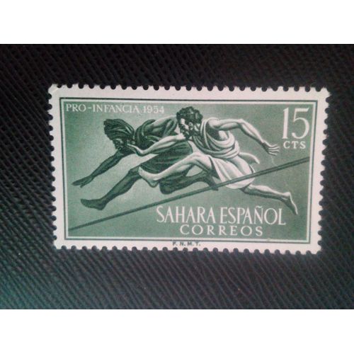 Timbre Sahara Espagnol Y T 101 Saut De Haies 1954 ( 031206 )