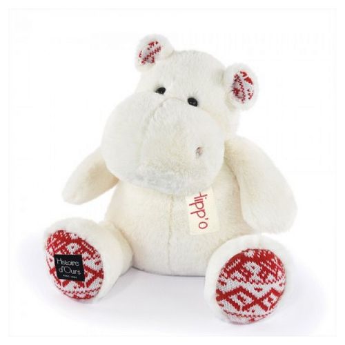 Hippopotame - Blanc Noel 40cm