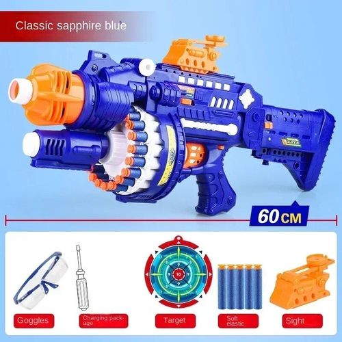 Pistolet À Balles Molles Nerfs Pour Enfants",Jouets De Tireur D'élite,Arme À Feu,Série Bb,Lancement Continu Électrique,"Cool - Type Blue