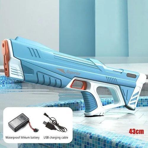 Pistolet À Eau Électrique Pour Enfants",Jet D'eau Automatique,Haute Pression,Énergie De Charge,Jouets De Bain,"Éclats - Type Blue #A