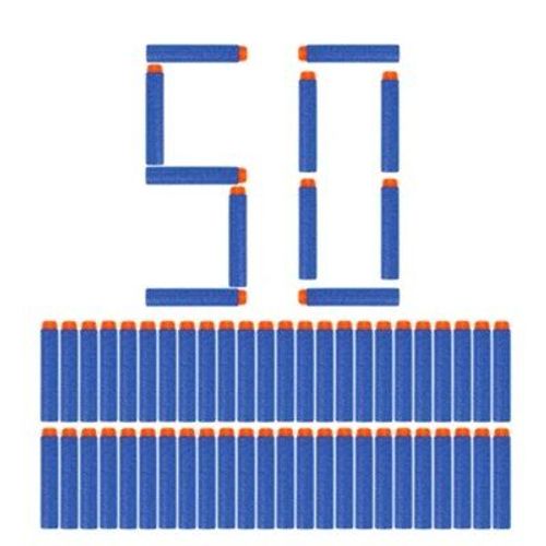 Lot De 50 Balles Pour Pistolet Nerf",Tête Souple Et Creuse De 7.2cm,Recharge De Fléchettes,Jouet,"Cadeaux Pour Enfants - Type 50pcs Blue