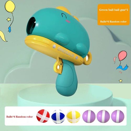 Pistolet À Balle De Dinosaure Pour Enfants",Cible De Tir Collante,Sports D'intérieur Et D'extérieur Interactifs Familiaux,"Jouets De Puzzle Pour Enfants De 3 À 6 Ans - Type Green Gun And 6 Ball