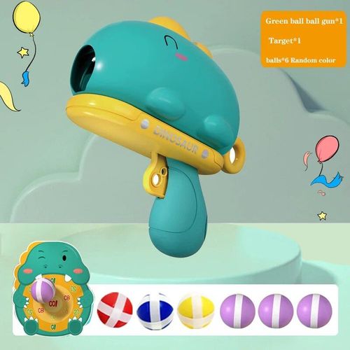 Pistolet À Balle De Dinosaure Pour Enfants",Cible De Tir Collante,Sports D'intérieur Et D'extérieur Interactifs Familiaux,"Jouets De Puzzle Pour Enfants De 3 À 6 Ans - Type Green Ball Gun 1 Set