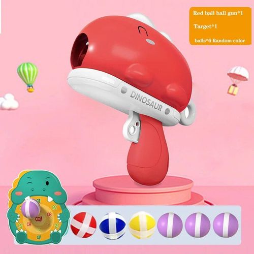 Pistolet À Balle De Dinosaure Pour Enfants",Cible De Tir Collante,Sports D'intérieur Et D'extérieur Interactifs Familiaux,"Jouets De Puzzle Pour Enfants De 3 À 6 Ans - Type Red Ball Gun 1 Set