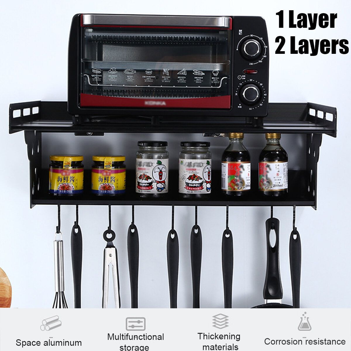 Support de four  micro-ondes support de rangement tagre s... - 5