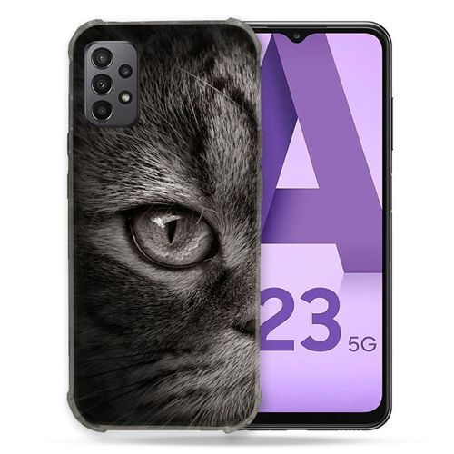 Coque Pour Samsung Galaxy A23 5g Animal Chat Gris