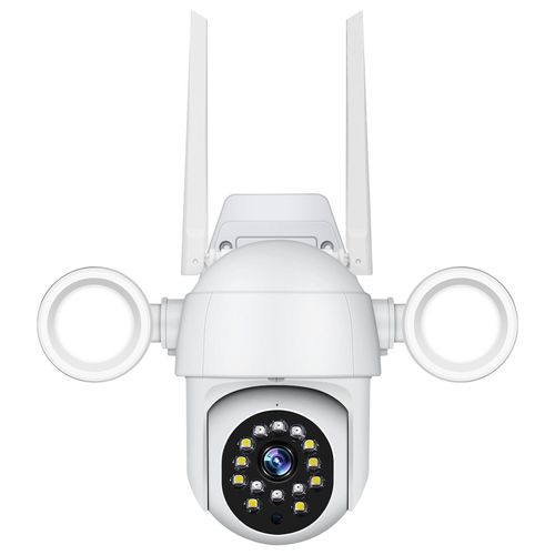 Caméra De Sécurité Full Hd 1080p 2mp Sans Fil Wifi Infrarouge Vision Nocturne Mouvement Étanche Caméra De Projecteur Extérieur, Prise Ue