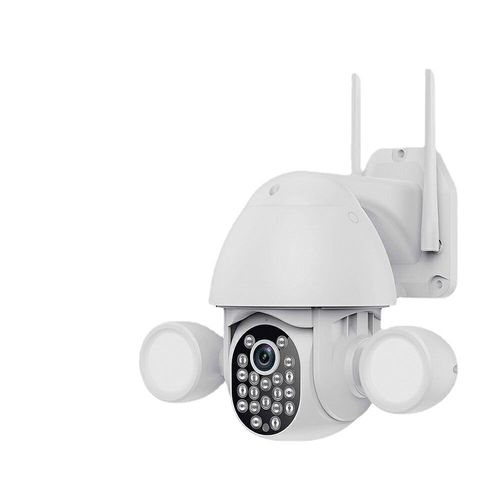1080p Full Hd 3mp Caméra De Sécurité Sans Fil Wifi Infrarouge Night Vision Motion Projecteur Extérieur Caméra Fonctionne Avec Smart Life App, Eu Plug