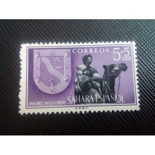 Timbre Sahara Espagnol Y T 117 Armoiries D'el Aaiún 1956 ( 031206 )