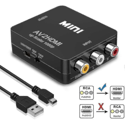 Vers Convertisseur Hdmi, 1080p Pour Ps2 Wii Snes N64 Vhs Vcr Caméra Dvd, Prise En Charge Pal/Ntsc Avec Câble Usb
