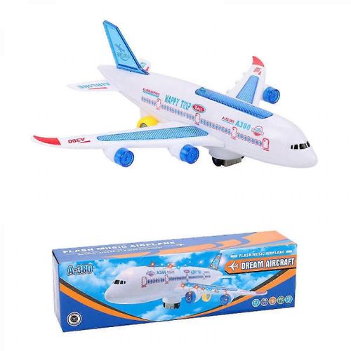 Airplane Toys For Kids, Bump And Go Action, Toddler Toy Plane With Led Flashing Lights And Sounds For Boys Girls 3 -12 Years Old (Airbus A380)