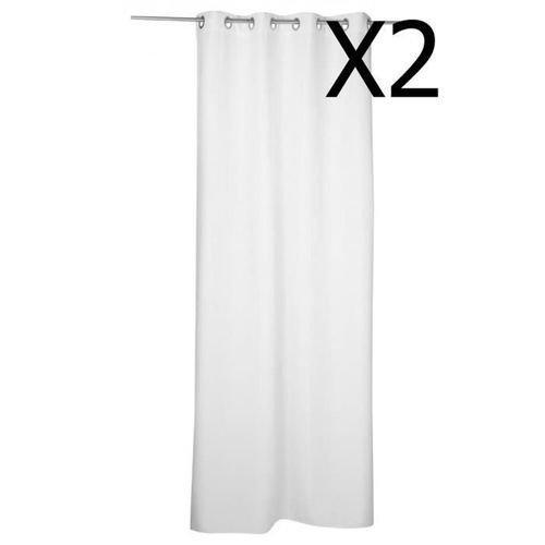 Lot De 2 Rideaux Occultant Coloris Ivoire - Dim : 140 X 260 Cm