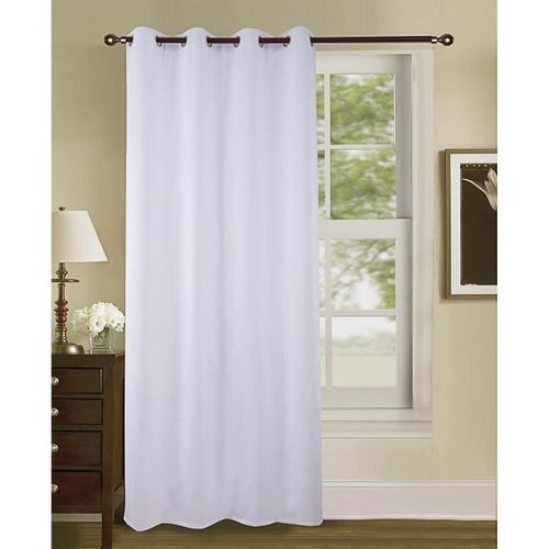 Rideau Occultant - Uni Effet Sablé - 100% Polyester - 140 X 260 Cm - Blanc