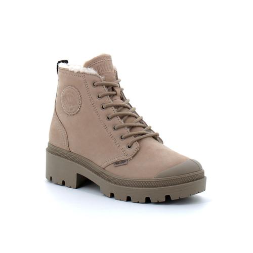 Chaussures Palladium Montante Fermetureclair Pour Pallabase Nubuck Zip Wl Beige