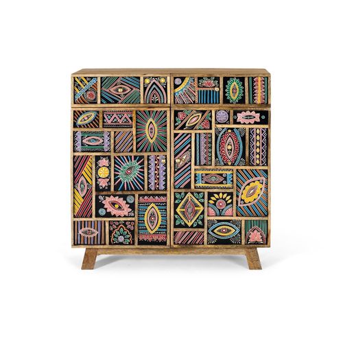 Buffet Fabriqué À La Main En Bois De Manguier 80cm