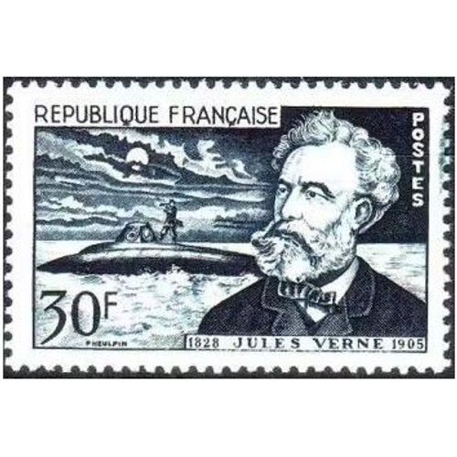 France 1955, Très Bau Timbre Neuf** Luxe Yvert 1026, Jules Verne Et Le Nautilus.