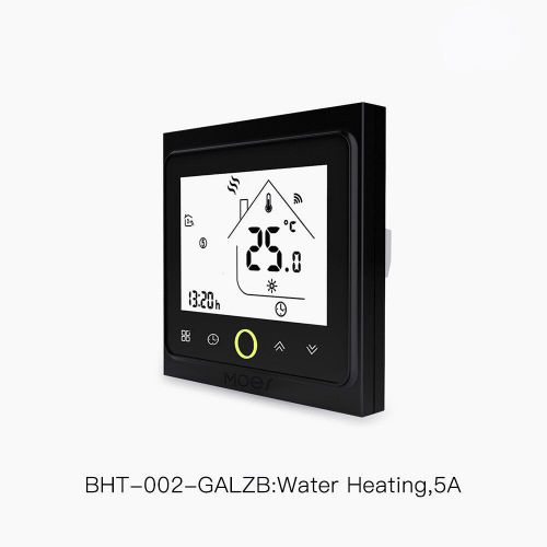 Thermostat Intelligent Hub Controleur De Température Eau Requise/Chauffage Au Sol électrique Eau/Chaudière à Gaz avec Alexa Google Home, Chauffe-Eau, 5A, Noir
