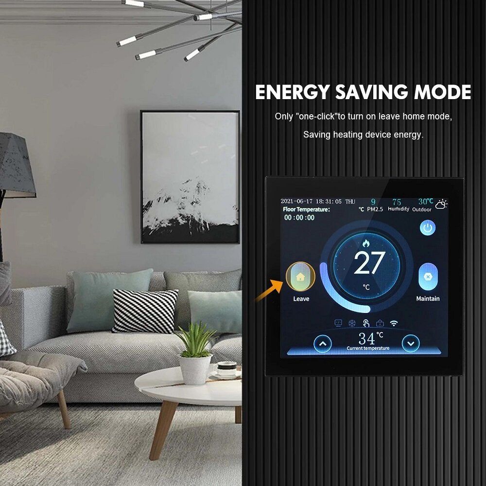 Thermostat  cran couleur LCD WiFi intelligent Thermostat d... - 10