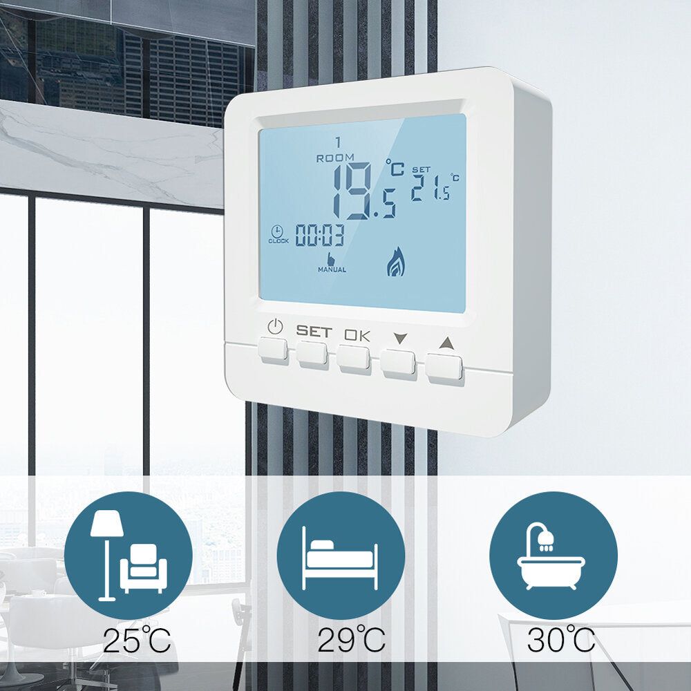 Thermostat de chaudire  gaz mural LCD 5A rgulateur de tem...