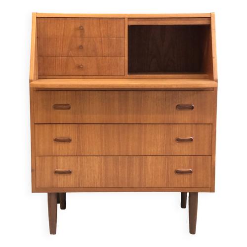 Secrtaire Bureau Scandinave Vintage En Teck Bois